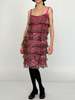 Vintage Tiered Silk Dress - Pink/Leopard - Thumbnail 2
