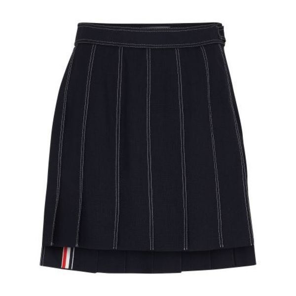 Thom Browne｜SKIRTS (MINI DROPPED BACK PLEATED SKIRT - F Thom Browne Dropped Back Mini Pleated Skirt | Blue | FARFETCH