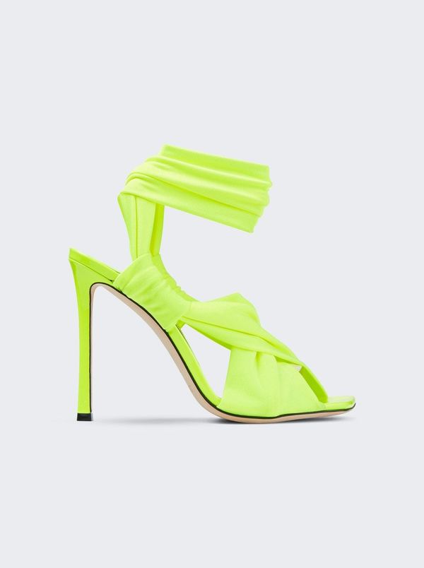 JIMMY CHOO Neoma 110 Wetlook Jersey Sandals | Garmentory