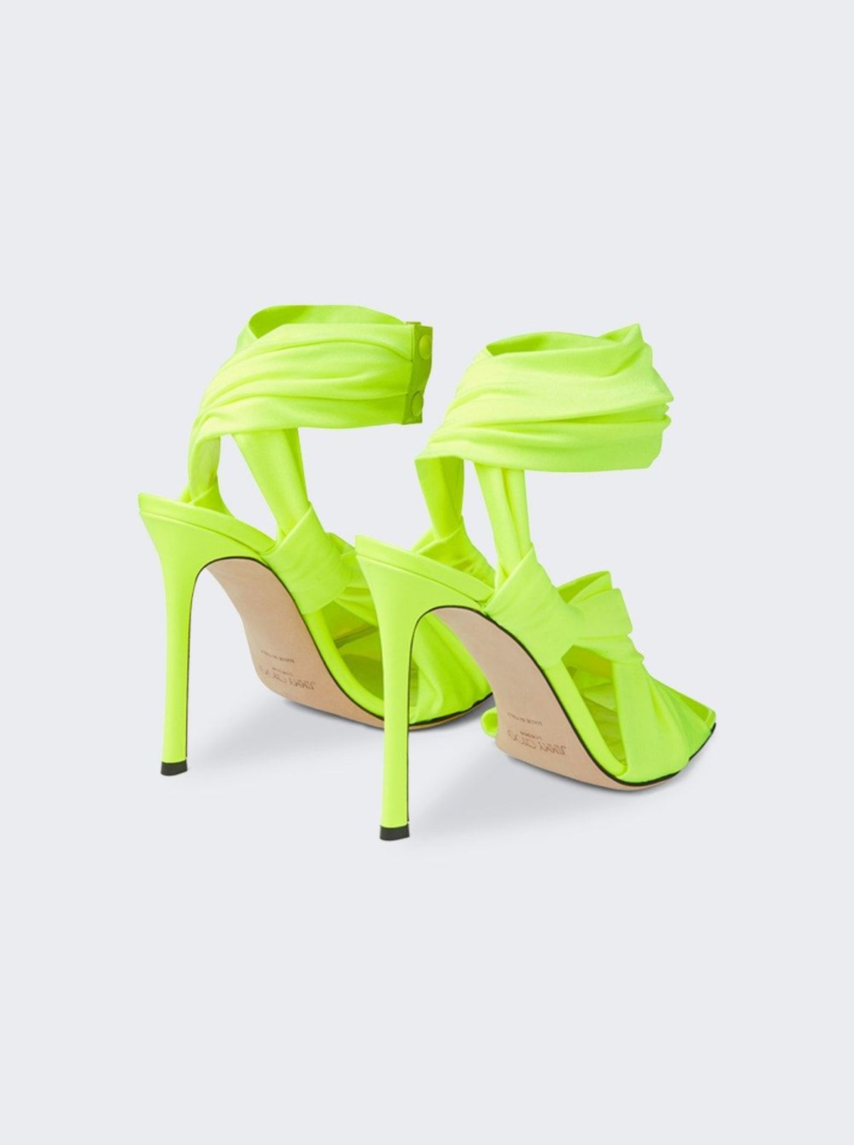 JIMMY CHOO Neoma 110 Wetlook Jersey Sandals | Garmentory
