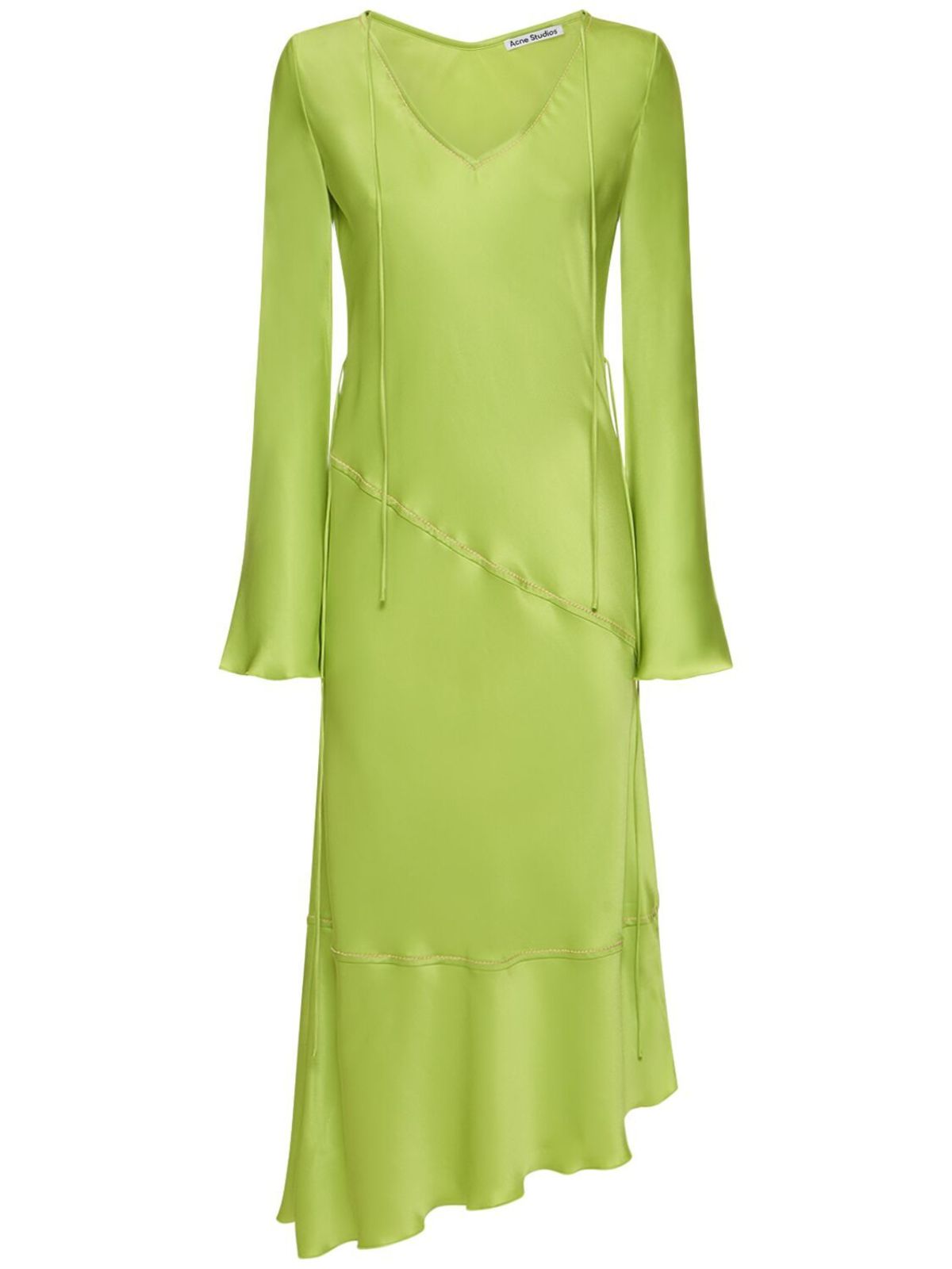 green emerald velvet dress Giovanna Lime Green Asymmetric Maxi Dress With Wrap Skirt – Club L London