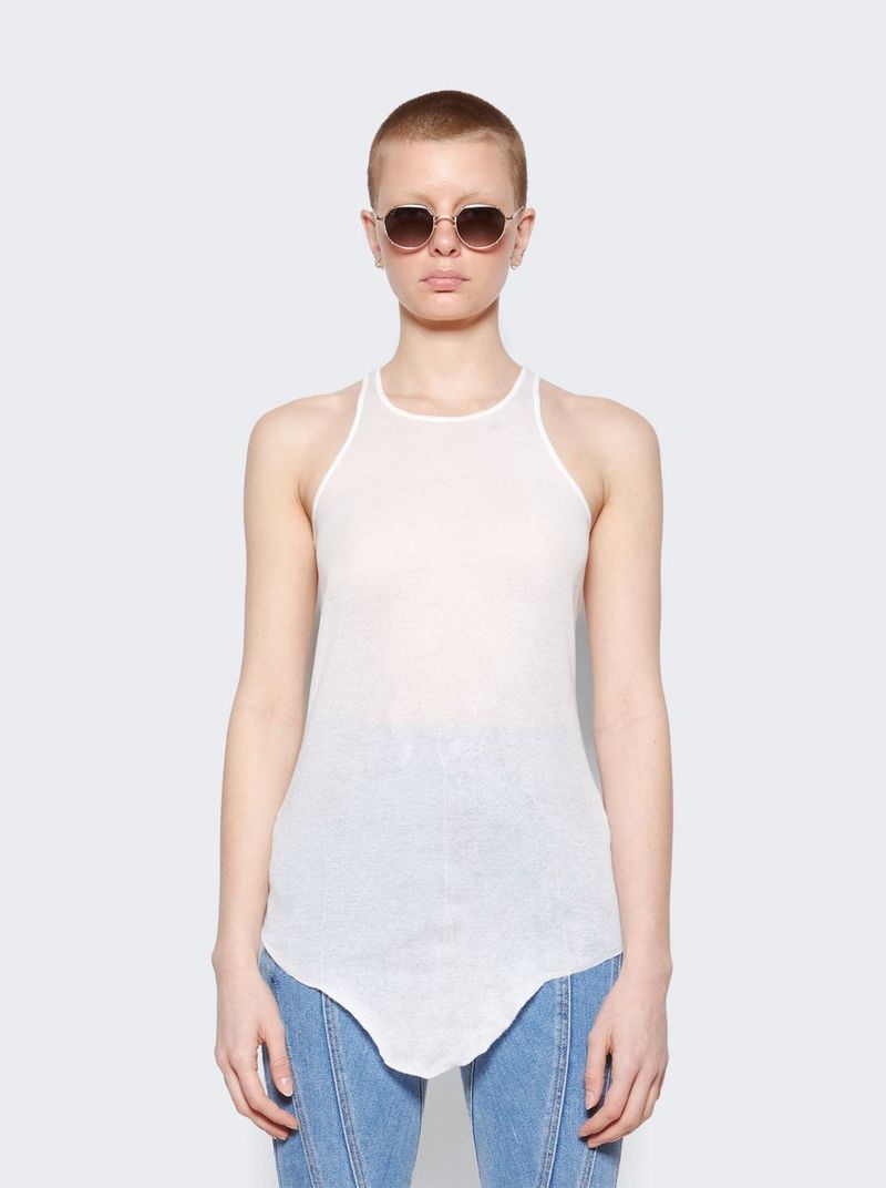 Rick Owens Basic Rib Tank Top in Milk | FWRD Rick Owens