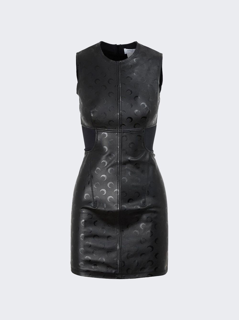 leather mini black dress Vegan Leather Strapless Bodice Mini Dress