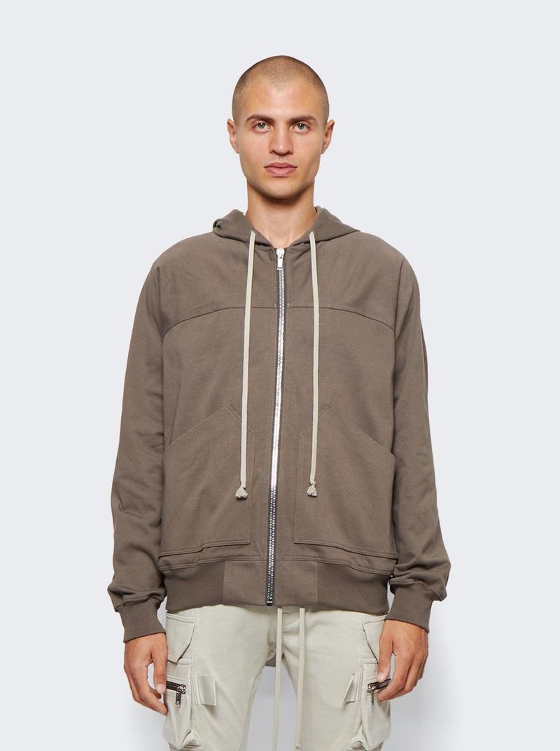 Rick Owens Windbreaker Hoodie - Dusty Brown | Garmentory