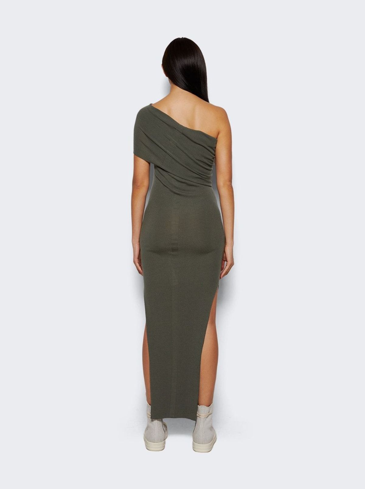 rick owens ribbed one shoulder dress Rick Owens Ribbed One Shoulder Dress