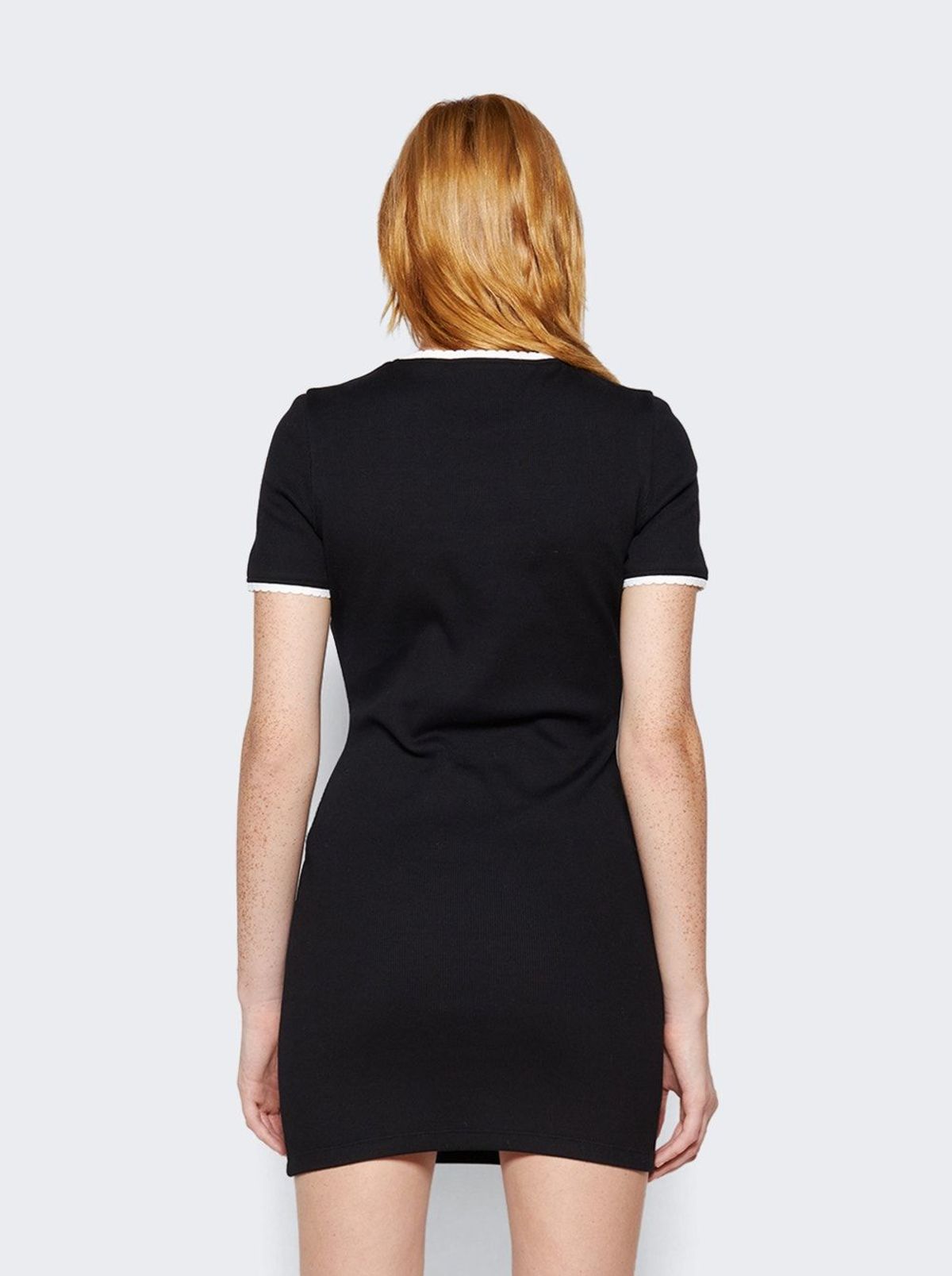 【送料&関税込】Miu Miu Black Stretch Nylon Mini Dress Logo Short Sleeve Mini Dress | MIU MIU | elysewalker