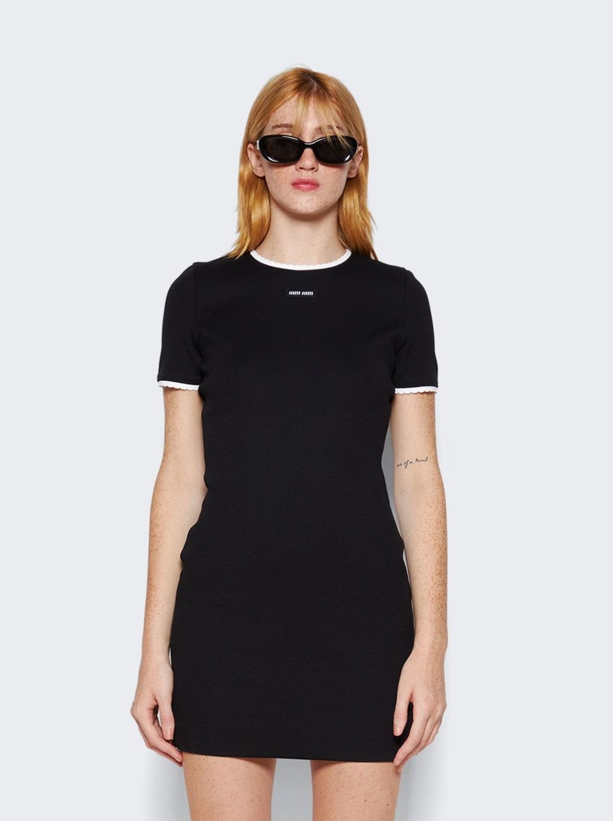 ワンピース MIU MIU Cotton Mini Dress & Tops MIU MIU Cotton Mini Dress - Black | Garmentory