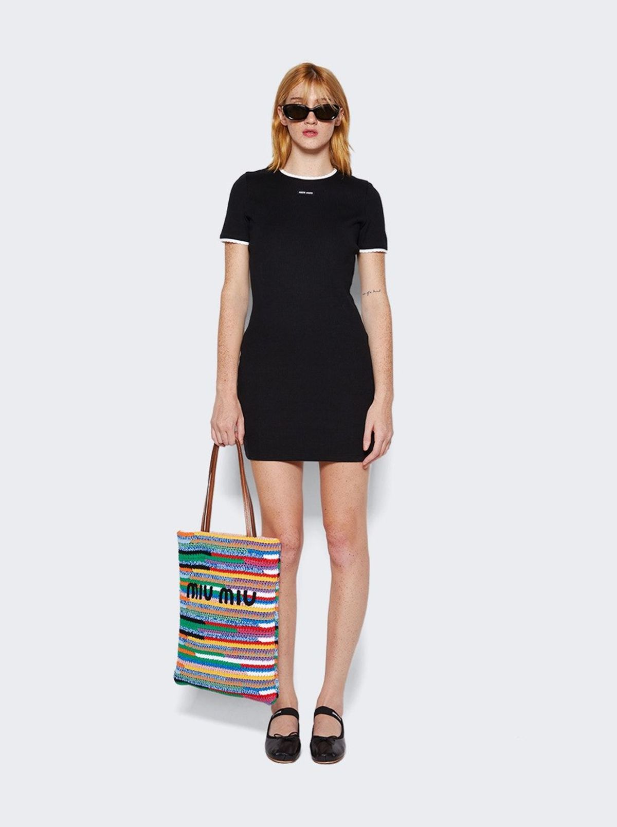 MIU MIU Cotton Mini Dress - Black | Garmentory