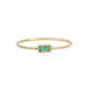 Jennie Kwon Designs Baguette Emerald Moon Drop Ring - Thumbnail 1