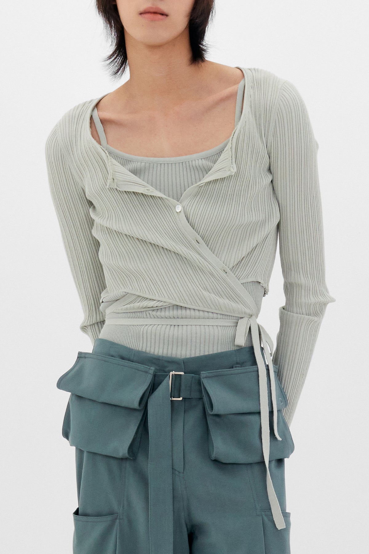 【LOWCLASSIC】23SSKNIT WRAP CARDIGAN Knit-Wrap-Cardigan-in-Mint-