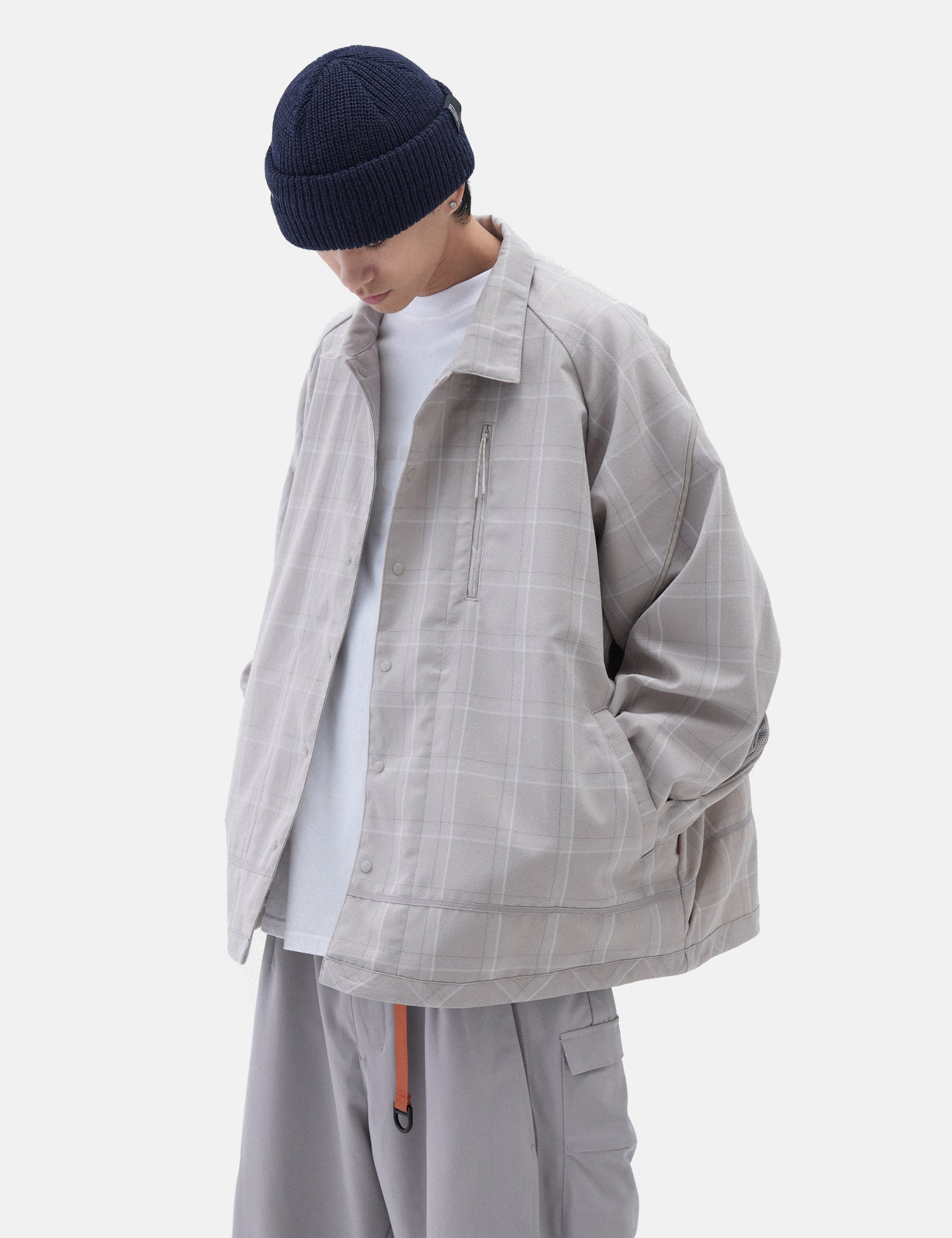 GOOPiMADE FD G4 Oversized Mesh Check Shirt - Beige | Garmentory