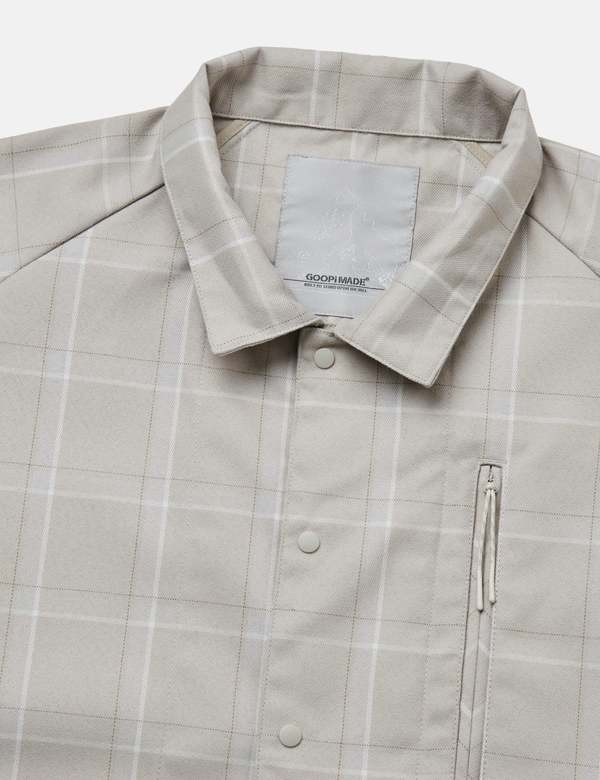 GOOPiMADE FD G4 Oversized Mesh Check Shirt - Beige | Garmentory