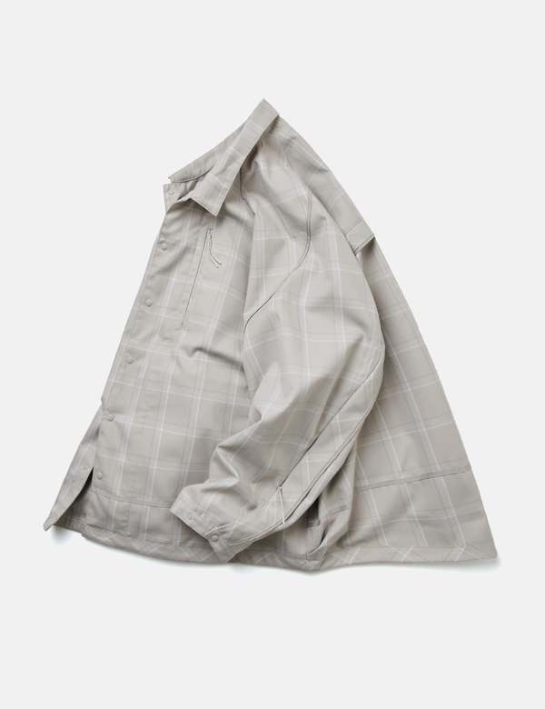 GOOPiMADE FD G4 Oversized Mesh Check Shirt - Beige | Garmentory