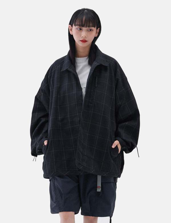 GOOPiMADE FD-G4 Oversized Mesh Check Shirt - Midnight Navy