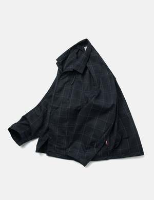 GOOPiMADE FD-G4 Oversized Mesh Check Shirt - Midnight Navy