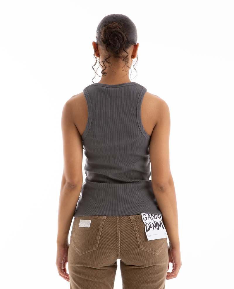 GANNI サマーヒット Ganni Graphic Rib Sun Tank Top - VOLC ASH | Garmentory