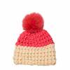 mischa lampert - candy | buttermilk color block beanie + coral xl pom - Thumbnail 3