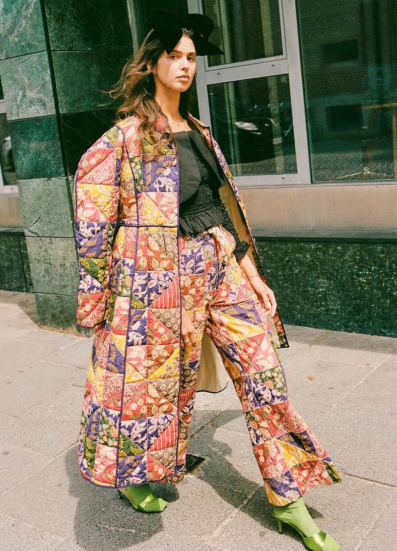 美品★Embroidery Patchwork Trousers Stonewashed Embroidered Patchwork Pants | Sienna Blue Co