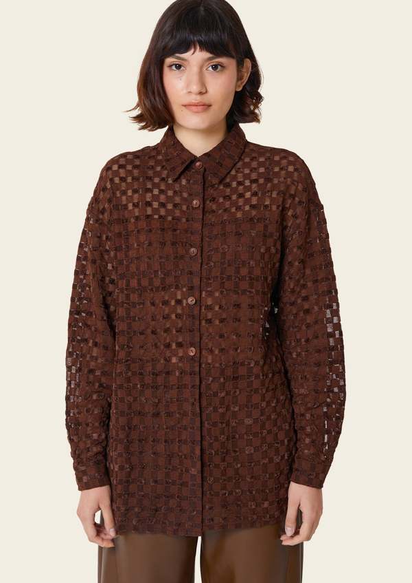 Checkered Button Up Top and Pants Lounge Set main image 1