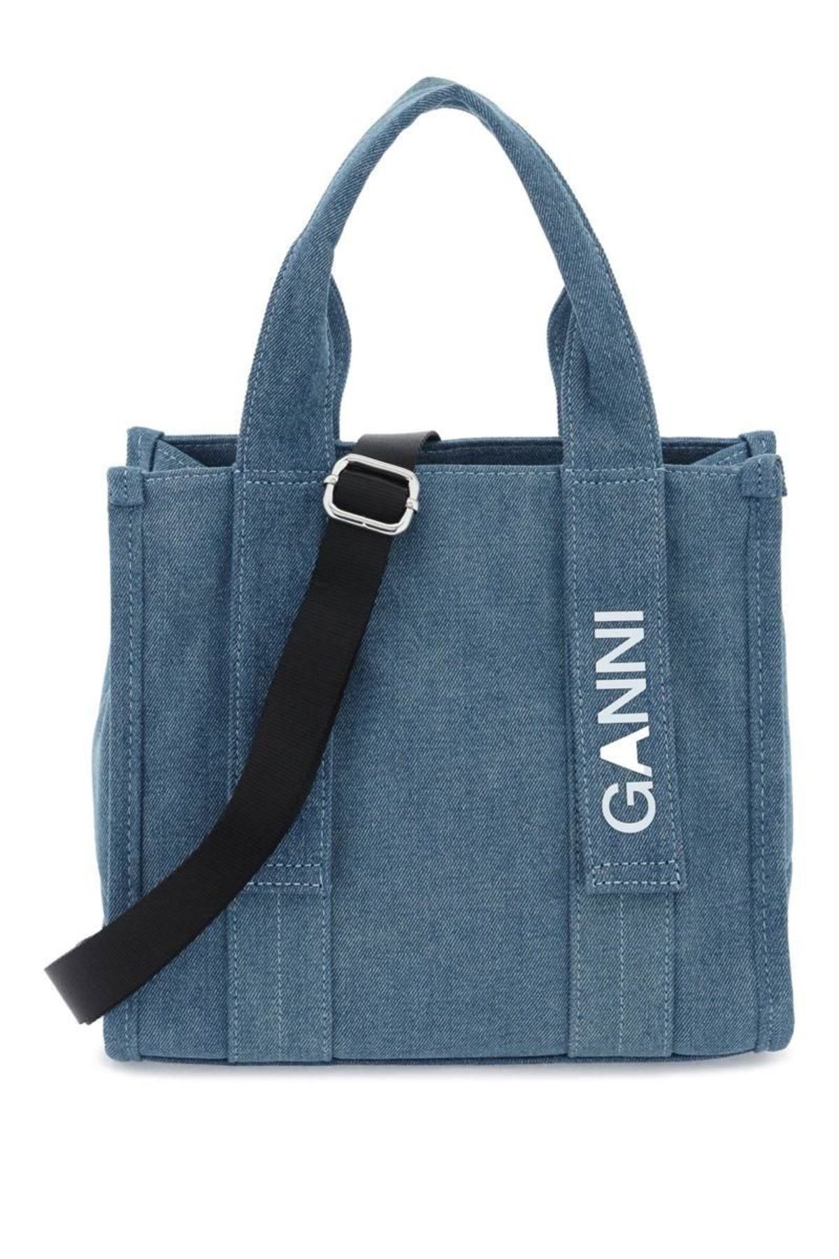 トートバッグ Ganni Large Easy Tote Bag - Ganni - Cotton - Denim Large Easy Tote Bag - Ganni - Cotton - Denim