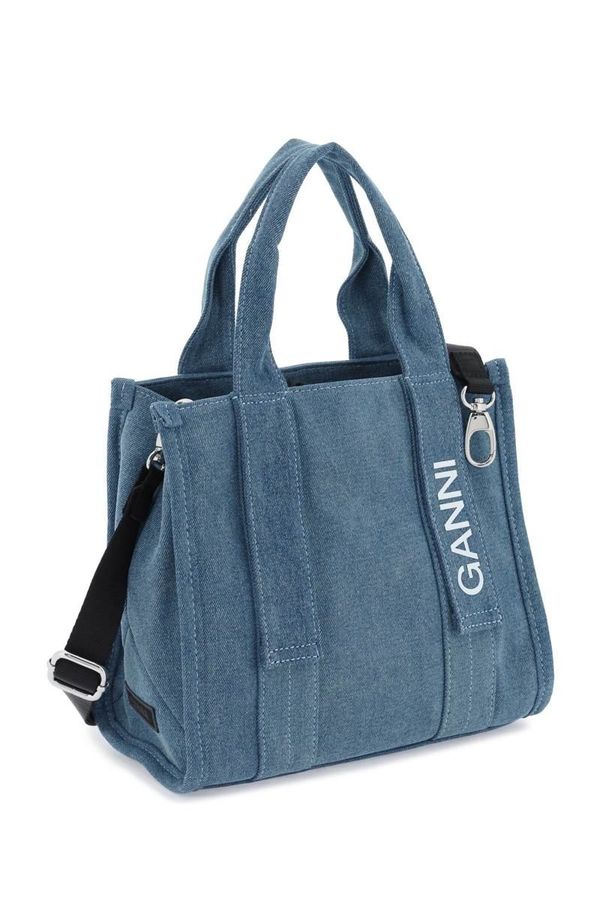 トートバッグ GANNI Woman Tote bags Denim A5599 630 Shopping Bag Ganni in light blue denim