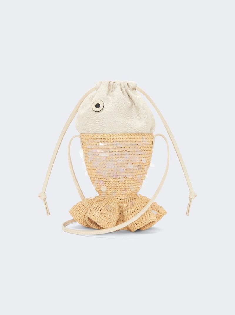 LOEWE X Paula's Ibiza Fish Pouch - Natural/Ivory | Garmentory