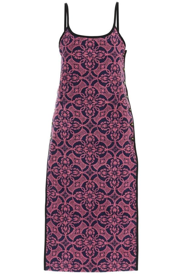 marine serre midi dress MARINE SERRE MOON-PRINT JACQUARD MIDI DRESS