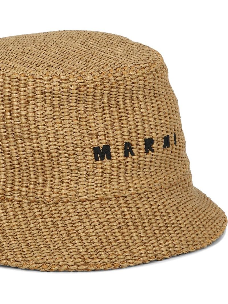 ハット Marni LOGO RAFIA BUCKET HAT Marni Logo Rafia Bucket Hat | italist