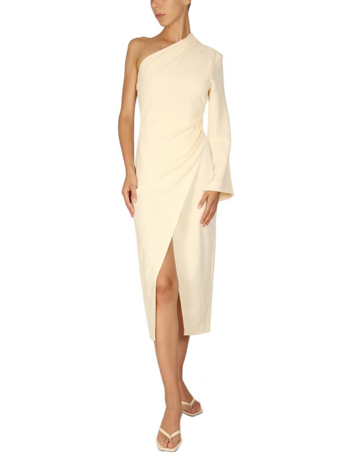 nanushka one shoulder dress NANUSHKA ONE-SHOULDER MIDI DRESS