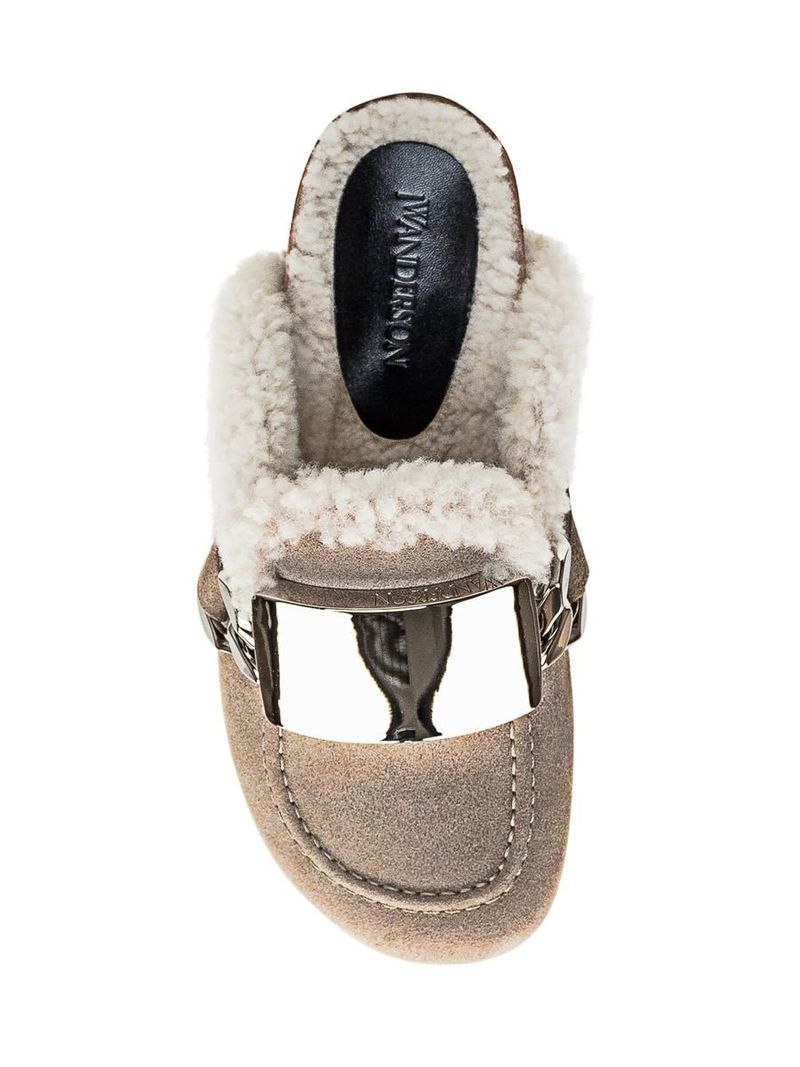 【送料&関税込】J.W. Anderson Shearling Chain Mules JW Anderson Shearling Chain Loafers | Shopbop
