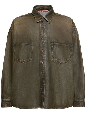 Acne Studios Sedir Dirty Coating Cotton Twill Shirt - Blue/Beige