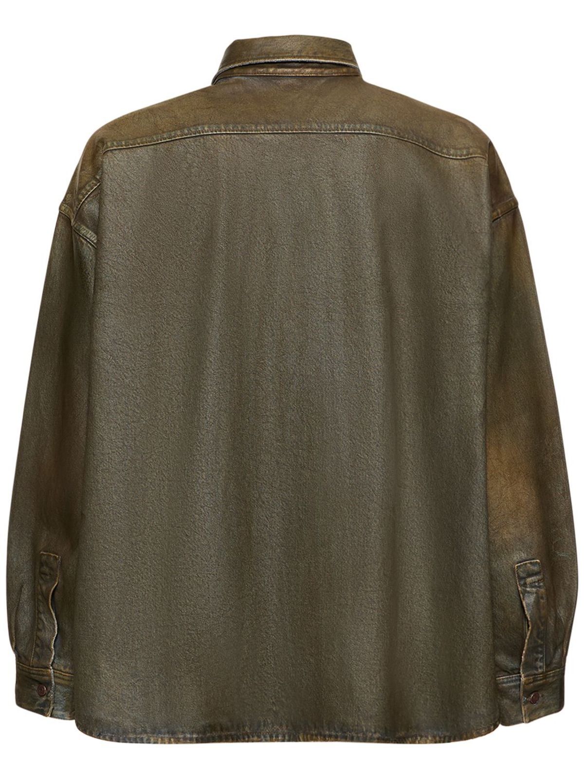 Acne Studios Sedir Dirty Coating Cotton Twill Shirt - Blue/Beige