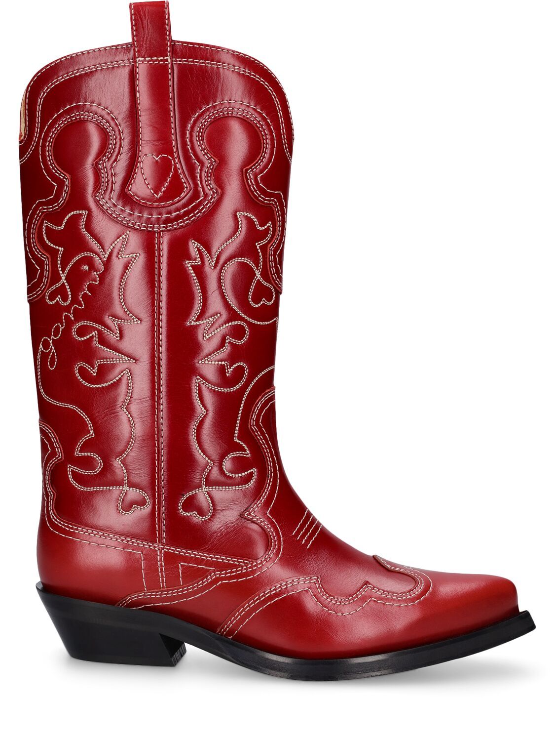 Women's Mid Shaft Embroidered Western Boots - 1.75" Heel, 11.75" Shaft, Casual Cowgirl Style