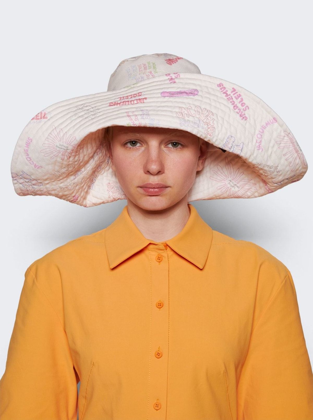 【Jacquemus】 Le Chapeau Lagrimaプリントコットン sunハット Le Chapeau Lagrima printed cotton sun hat in multicoloured