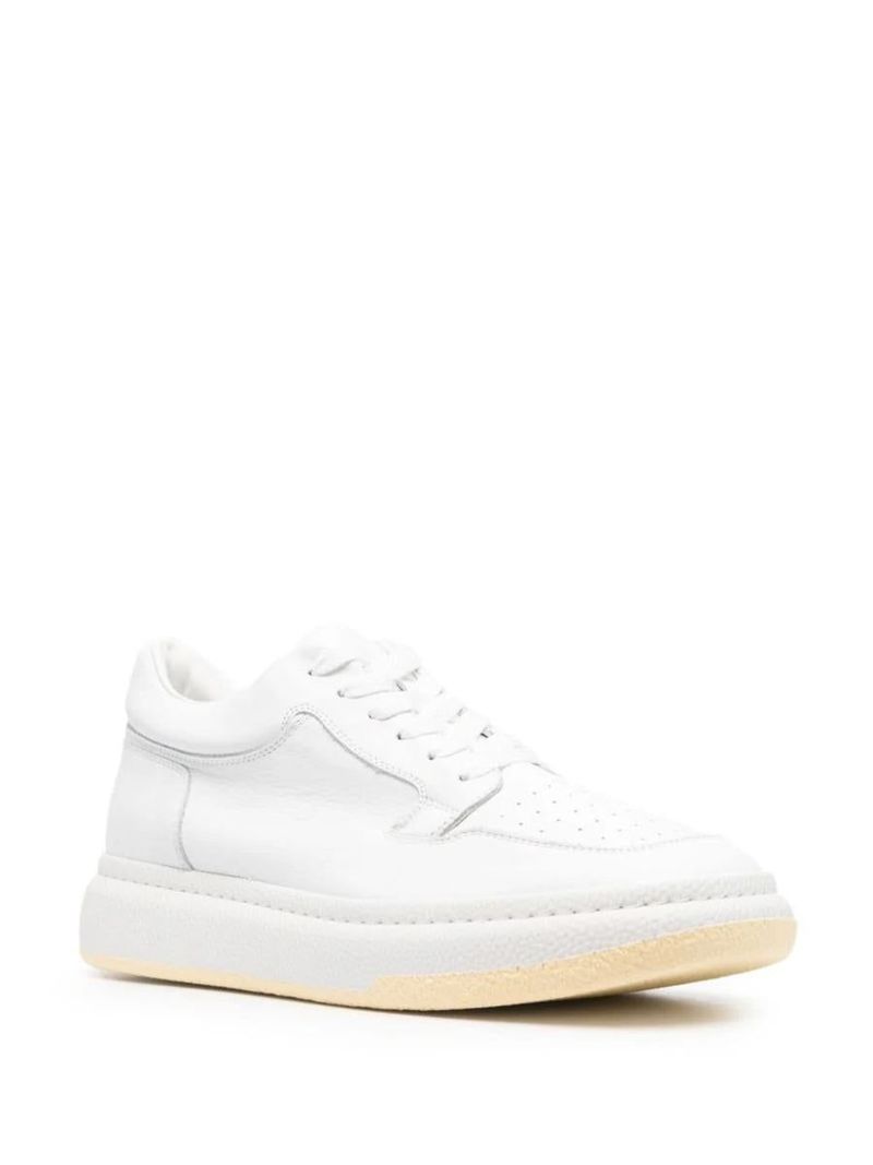 MM6 MAISON MARGIELA LOW-TOP LEATHER SNEAKERS WITH A SQUARE