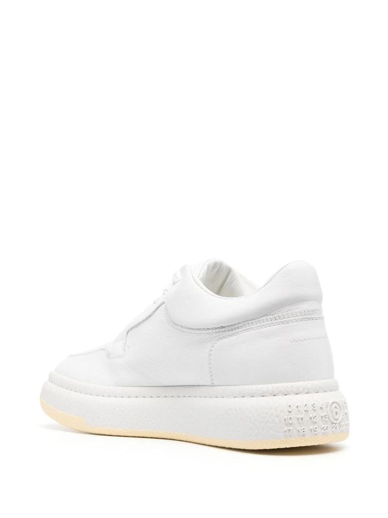 MM6 MAISON MARGIELA LOW-TOP LEATHER SNEAKERS WITH A SQUARE