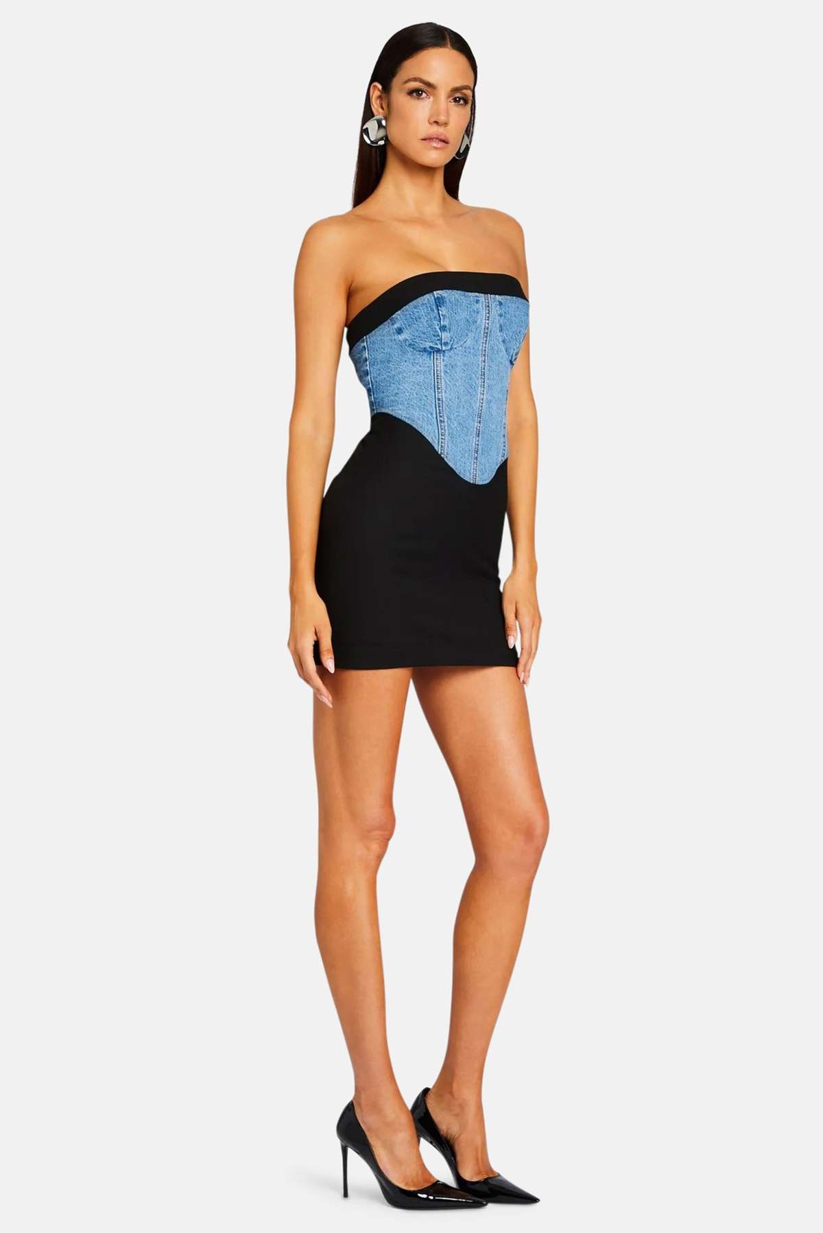 freya mini dress black White Lace Mini Dress with Long Sleeves - Freya Mini Dress main image 1