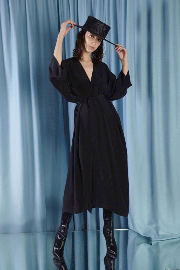 Miss Crabb Diamond Star Robe Black on Garmentory