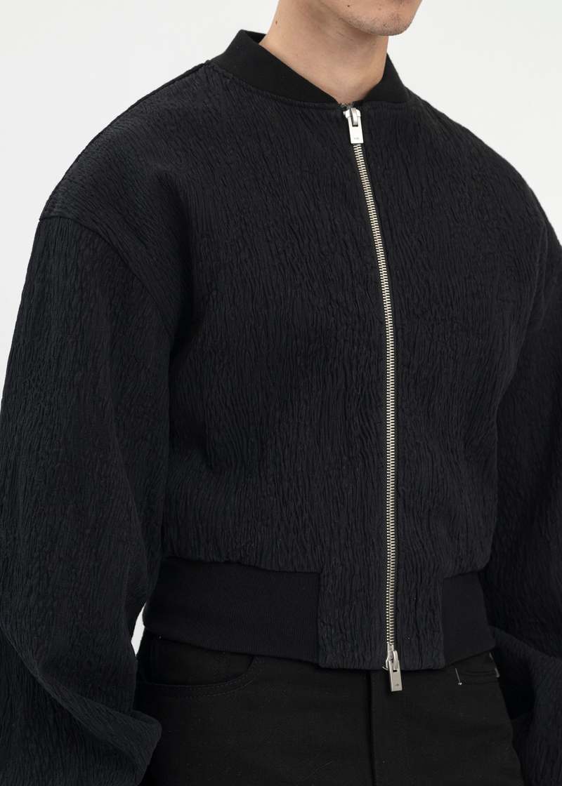 Heliot Emil  WAVES BOMBER JACKET - BLACK