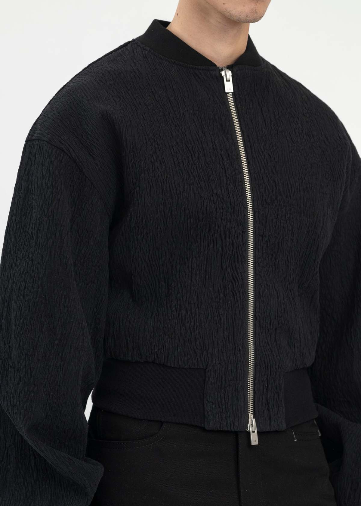 Heliot Emil  WAVES BOMBER JACKET - BLACK - Image 3 of 5