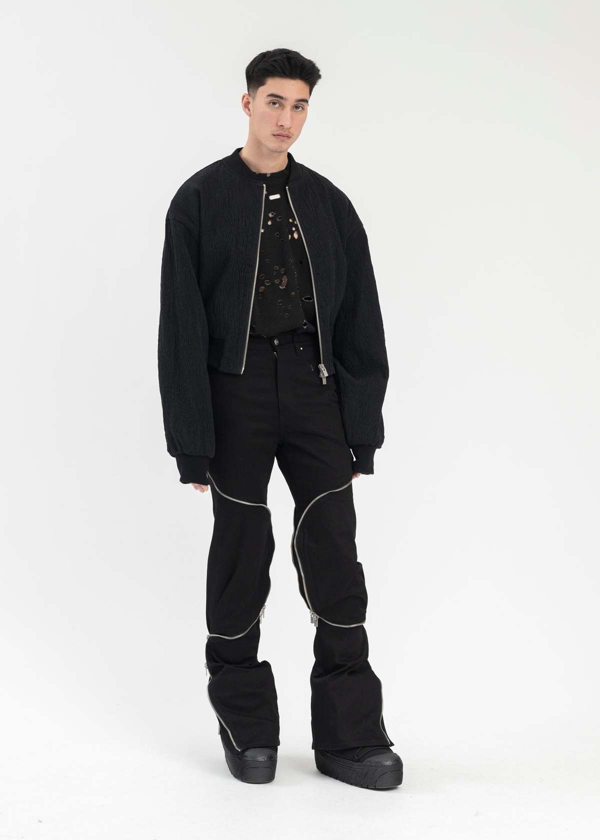 Heliot Emil  WAVES BOMBER JACKET - BLACK - Image 5 of 5
