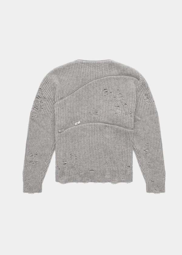 HELIOT EMIL DISTRESSED CARDIGAN グレー heliot emil DISTRESSED