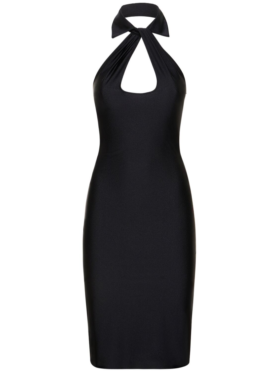 Coperni Open Chest Stretch Jersey Midi Dress - Black/Beige