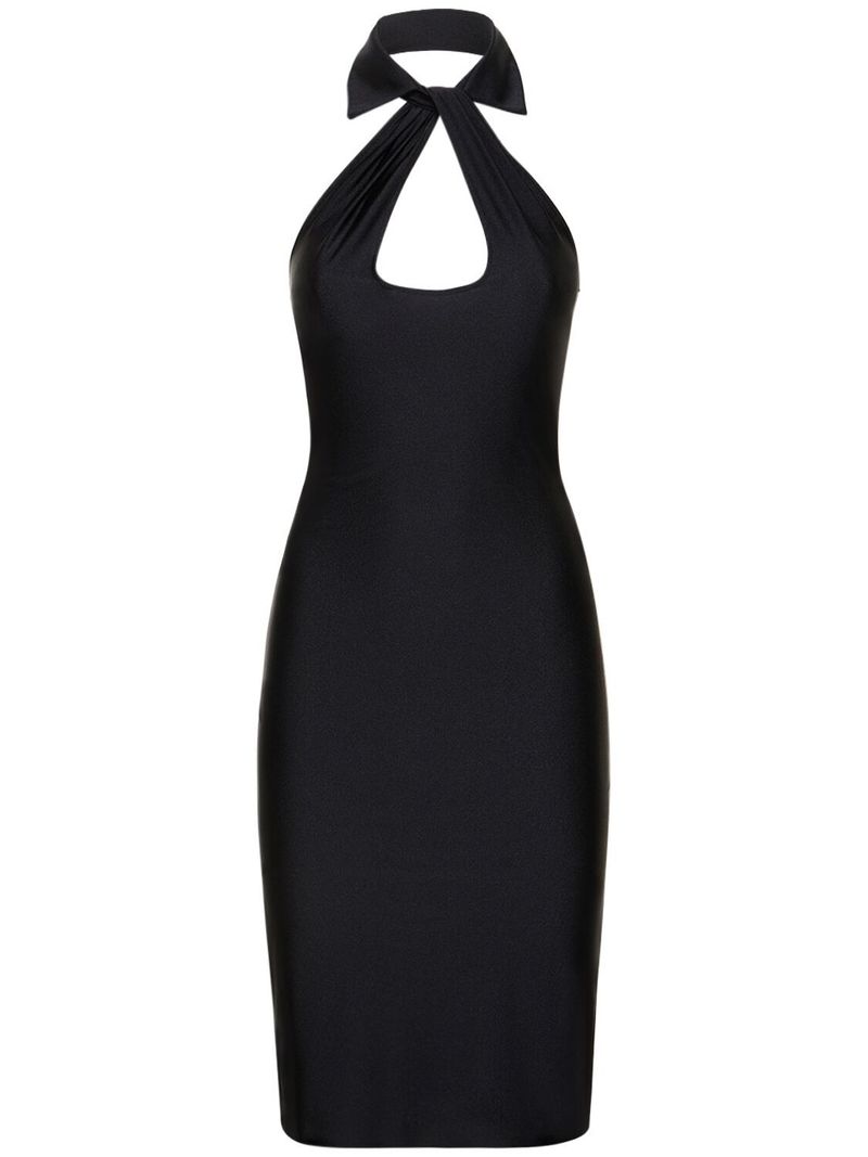 open chest bodycon dress SCSAlgin Sexy Open Bust Sweater Bodycon Dress Pull Over Crew Neck Long Sleeve Hollow Out Keyhole Mini Dress