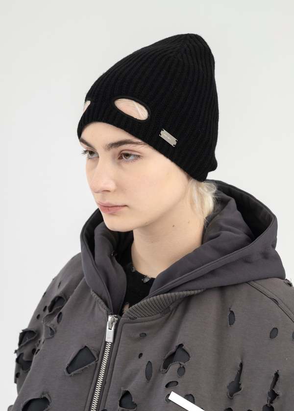 Heliot Emil RELIEF KNIT BEANIE - BLACK | Garmentory
