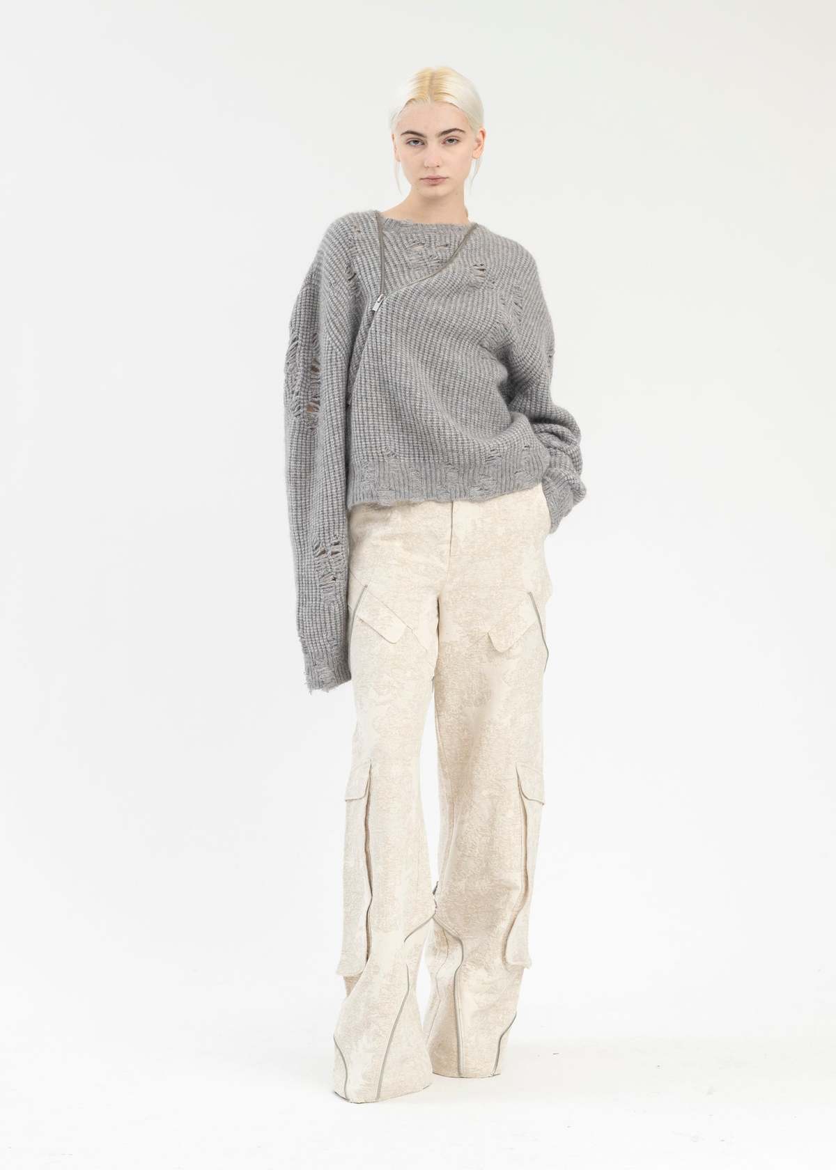 Heliot Emil DISTRESSED CARDIGAN - DARK GREY | Garmentory