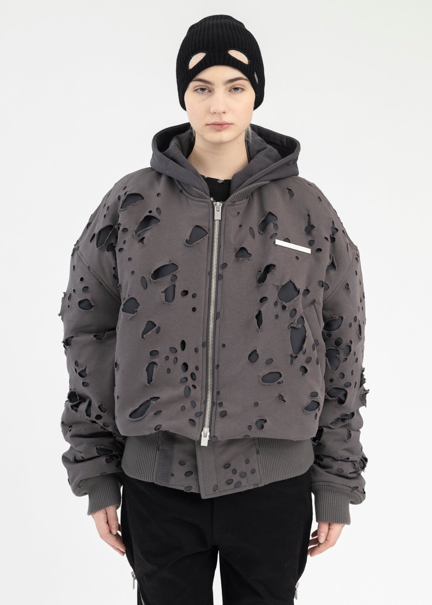 Heliot Emil PNEUMATIC BOMBER JACKET - DARK GREY | Garmentory