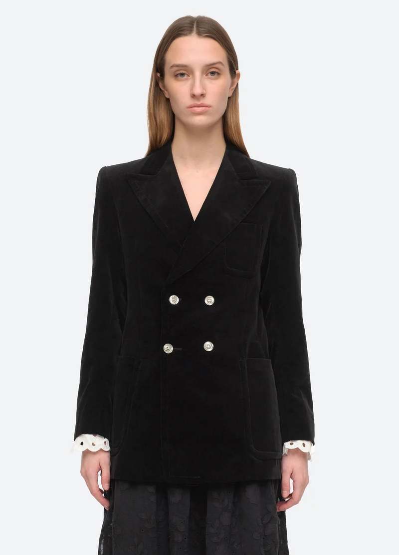 Sea New York Eliana Jacket ベロア Velvet　M Sea NY Eliana Jacket - black | Garmentory