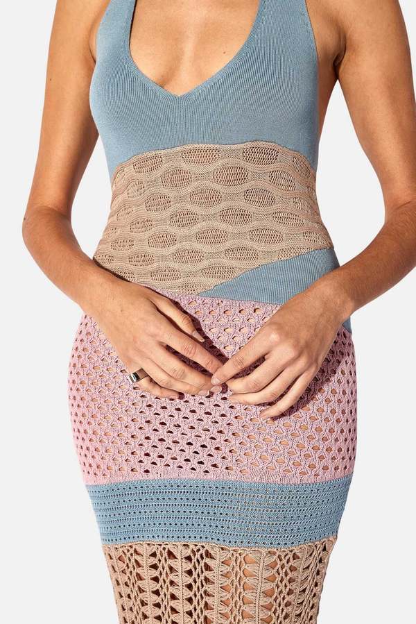 knee length dresses for ladies Cordelia Dress in Desert Rose Gingham main image 1