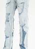 RICHGAINER WASHED LIGHT BLUE PATCHWORK JEANS - blue - Thumbnail 4